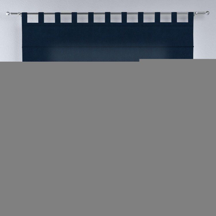 Римская штора на петлях «Кортин», ткань вельвет тёмно-синий