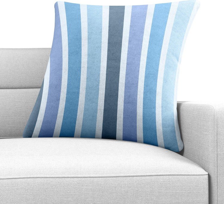 Подушка квадратная Cortin «Сине-голубые вертикальные полоски»