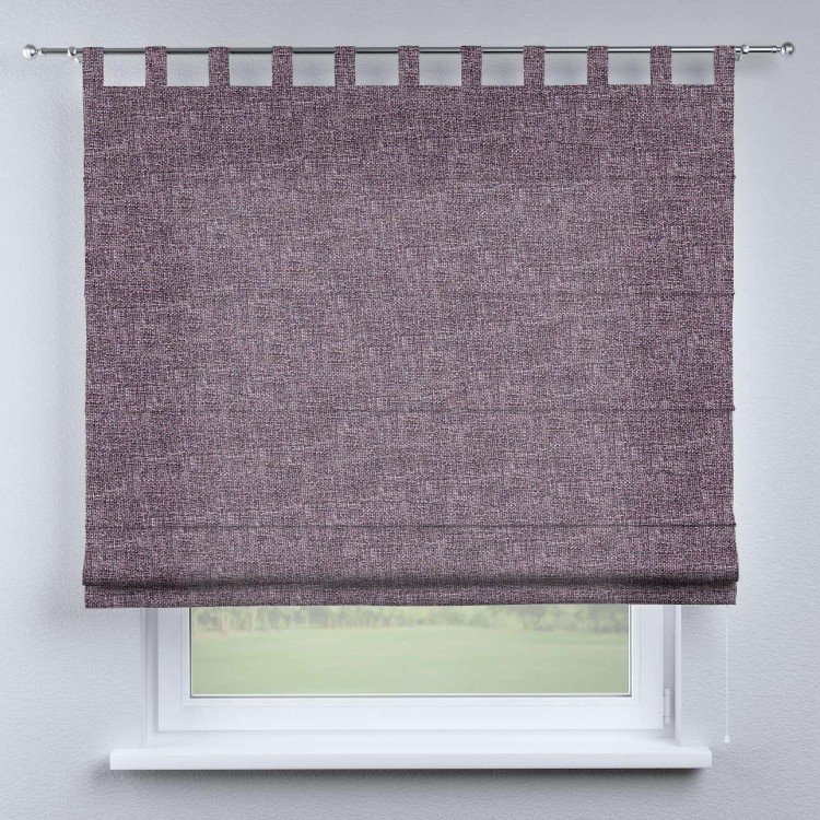 Римская штора на петлях «Кортин», ткань лён кашемир фиолетовый