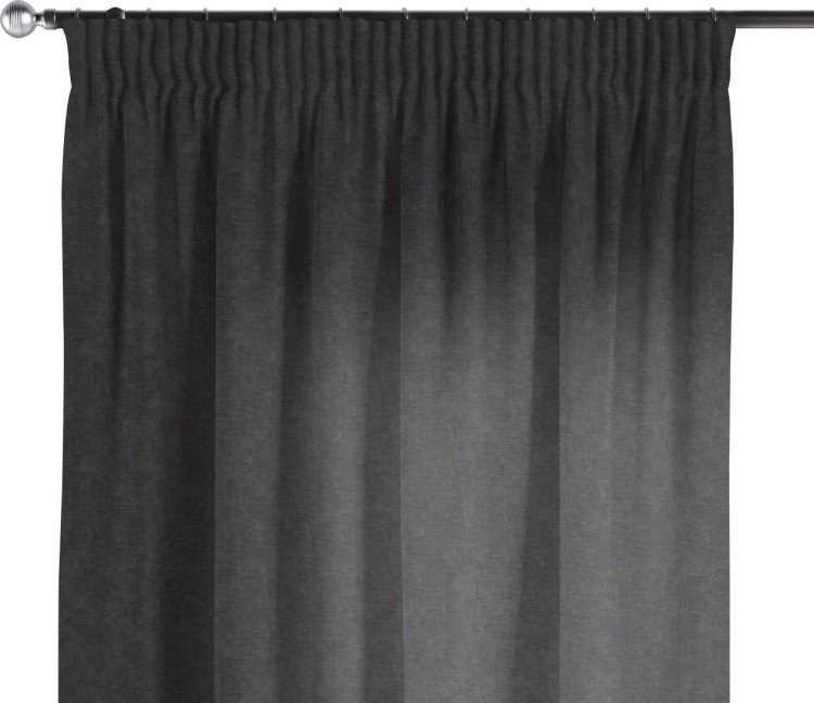 Комплект штор на тесьме «Карандаш», вельвет цвет тёмно-серый